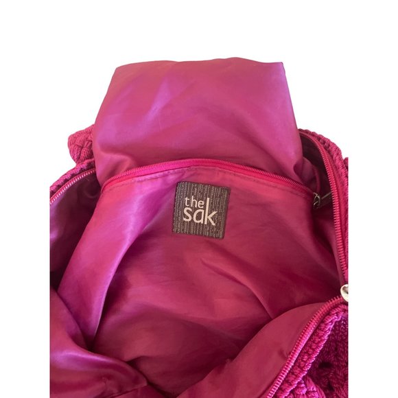 The Sak fuchsia pink crochet shoulder bag with zipper - Picture 7 of 7